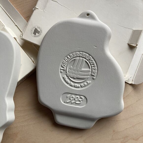 Longaberger Pottery Angel Cookie Mold 1993 1995 Series Peace with boxes - Picture 12 of 15